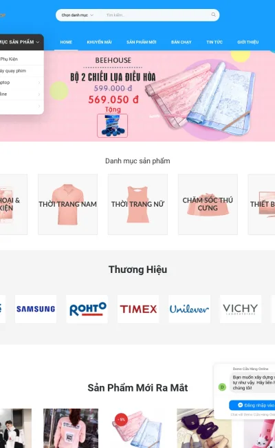 Mẫu Website Cửa Hàng Online - BH1