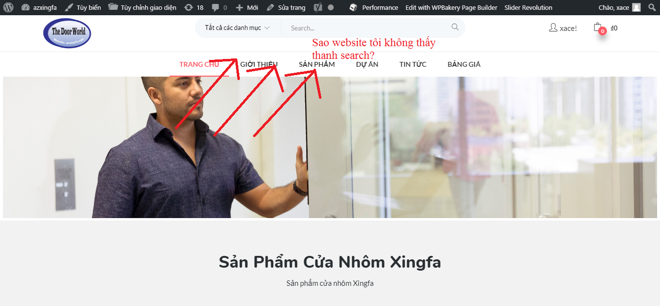 Hướng dẫn cách để hiện thanh search trên Header