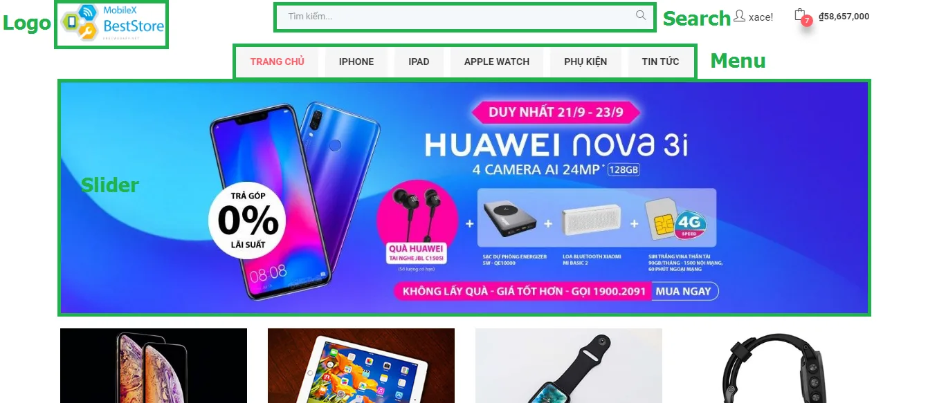 Quản lý nhanh các thành phần cơ bản trên website