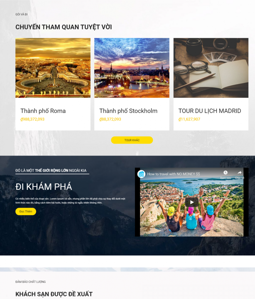 Mẫu thiết kế website tour du lịch chuyên nghiệp