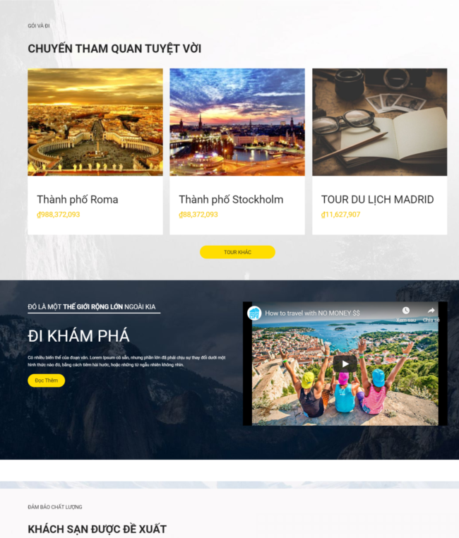 Mẫu thiết kế website tour du lịch