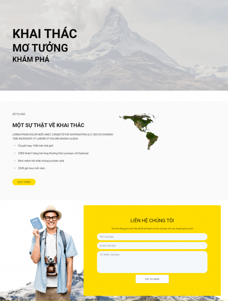 Mẫu thiết kế website tour du lịch tối ưu mobile