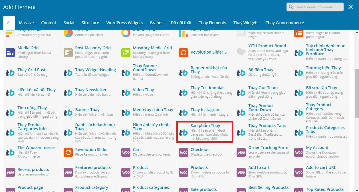Hướng dẫn sử dụng block sản phẩm Tbay