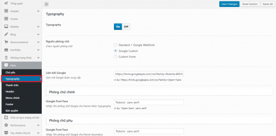 Hướng dẫn thay đổi font chữ cho website - Typography