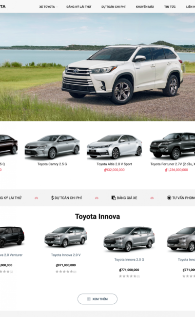 Mẫu Website Bán Ô Tô Toyota - BH5