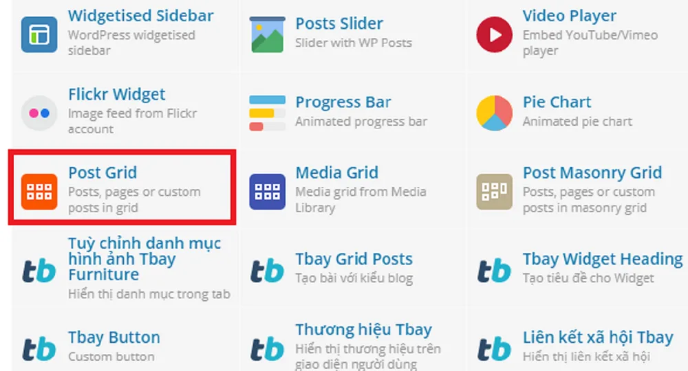 Hướng dẫn sử dụng block Post Grid