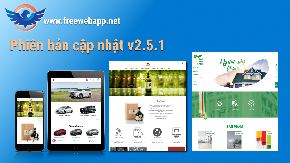 Ra mắt phiên bảng cập nhật mới Free Web App V2.5.1