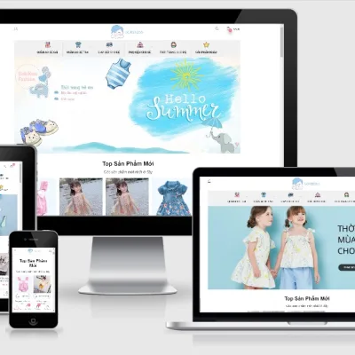 Mẫu website bán hàng thời trang trẻ em bh7