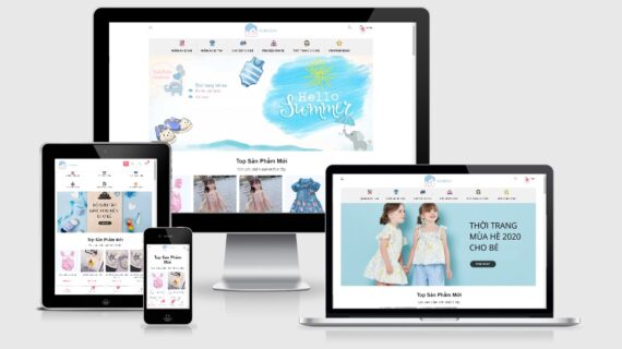 Mẫu website bán hàng thời trang trẻ em bh7