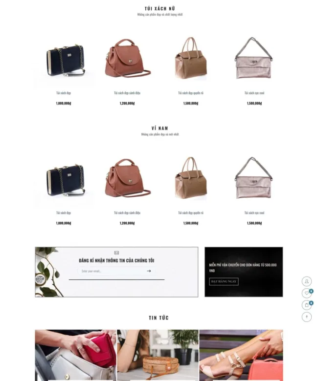 Mẫu Website Bán Túi Xách và Phụ Kiện Thời Trang - BH9 - Hình ảnh 4