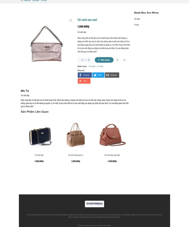 Mẫu Website Bán Túi Xách và Phụ Kiện Thời Trang - BH9 - Hình ảnh 3