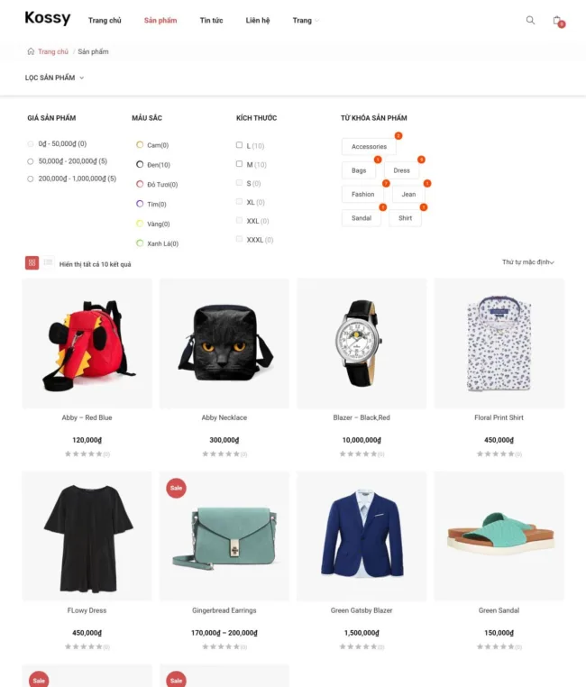 Trang web bán hàng thời trang - BH10