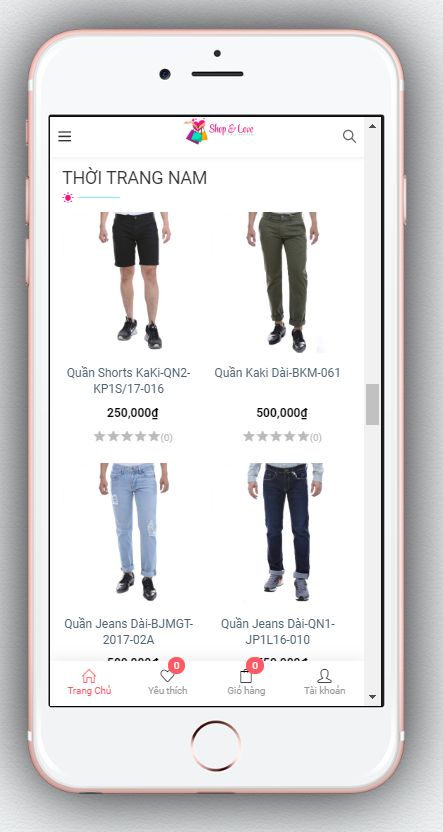 Mẫu Website Shop Thời Trang – BH2 hiển thị trên màn hình giao diện điện thoại