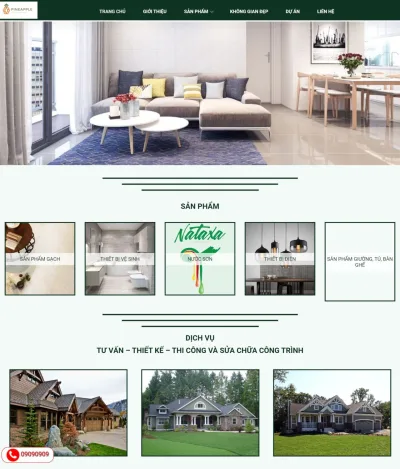 Mẫu website công ty xây dựng và thiết kế nội thất - CT4 chuyên nghiệp