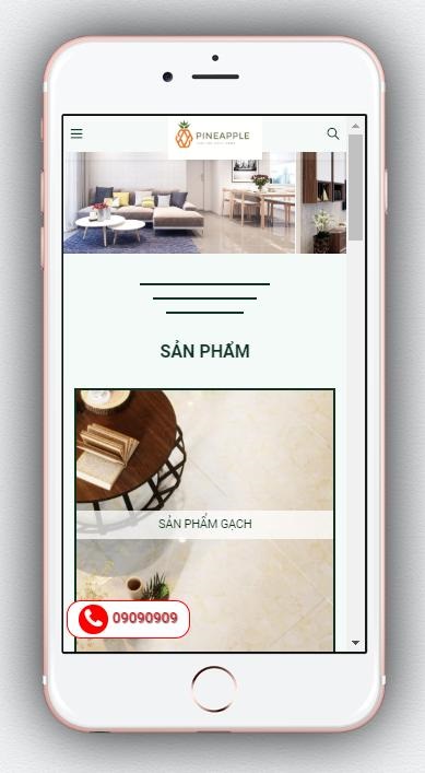 Mẫu giao diện của website công ty xây dựng và thiết kế nội thất - ct4 trên thiết bị điện thoại