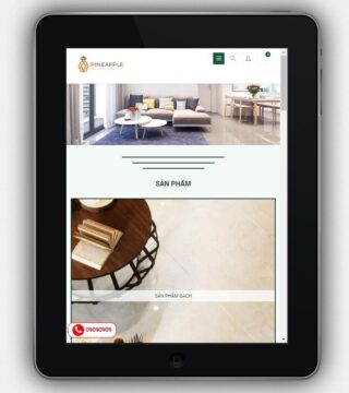Mẫu giao diện của website công ty xây dựng và thiết kế nội thất - ct4 trên ipad