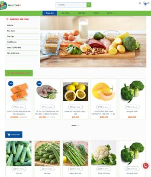Mẫu website của hàng bán thục phẩm online bh12
