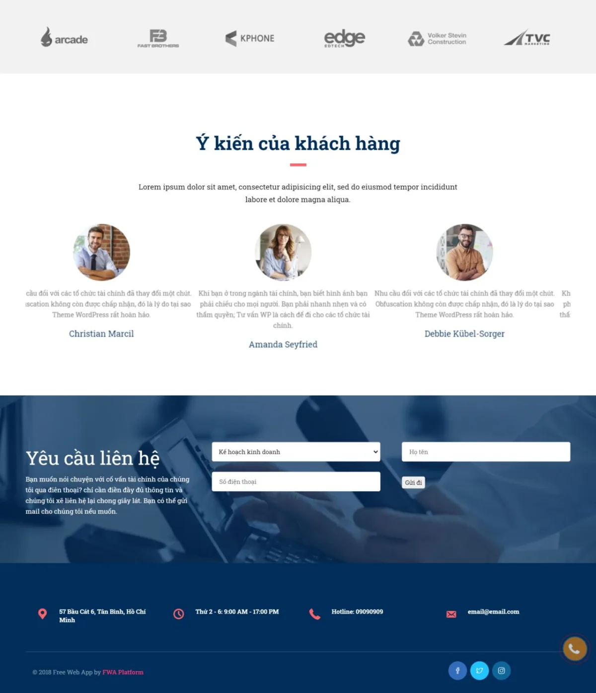 Nơi để hỏi ý kiến khách hàng về các dịch vụ của trang web