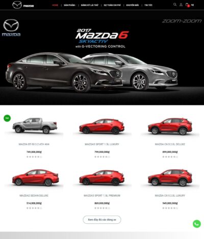 avatar mẫu website bán ô tô mazda - BH13 đẹp, chuyên nghiệp