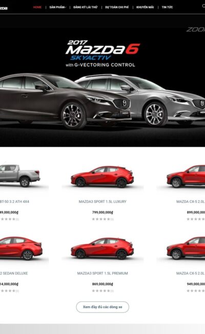 avatar mẫu website bán ô tô mazda - BH13 đẹp, chuyên nghiệp