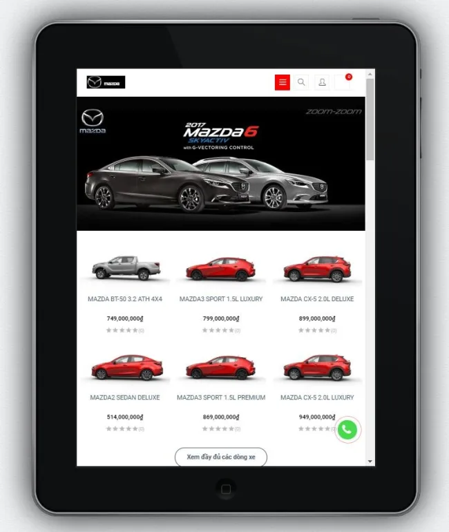 Mẫu web hiển thị tốt trên ipad