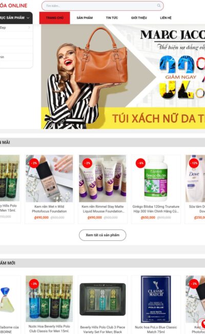 Mẫu website cửa hàng bách hóa online BH14 đẹp hiện đại