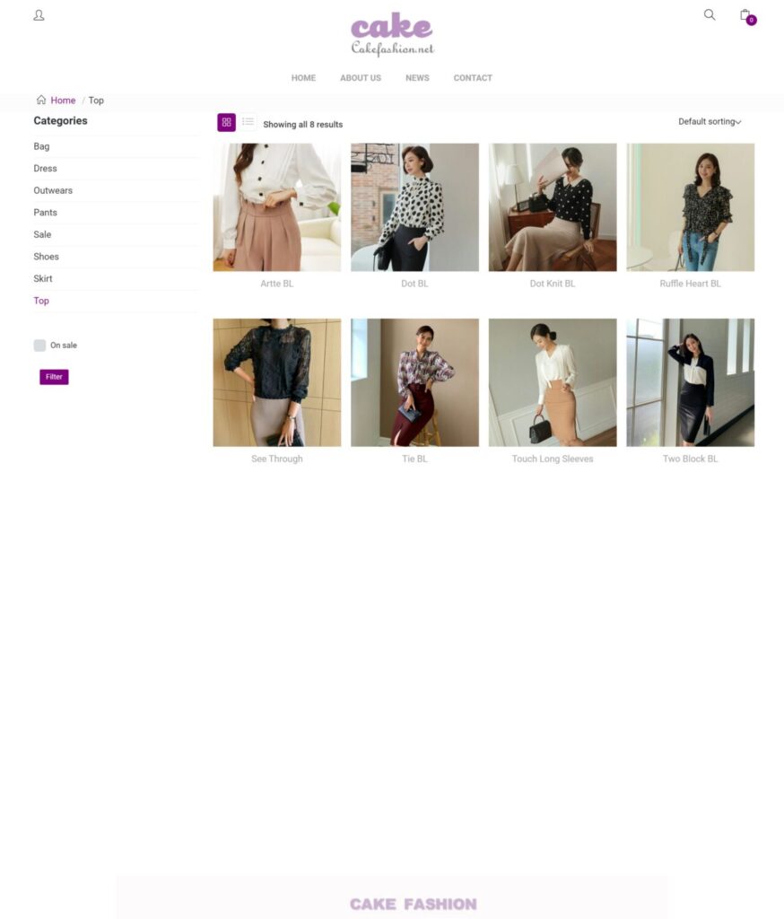 Dự án website Cake Fashion