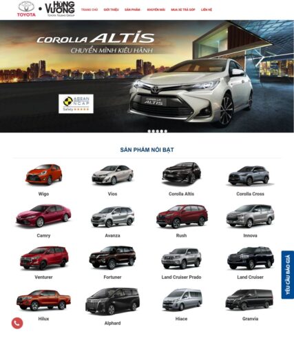 Dự án website Toyota Hùng Vương