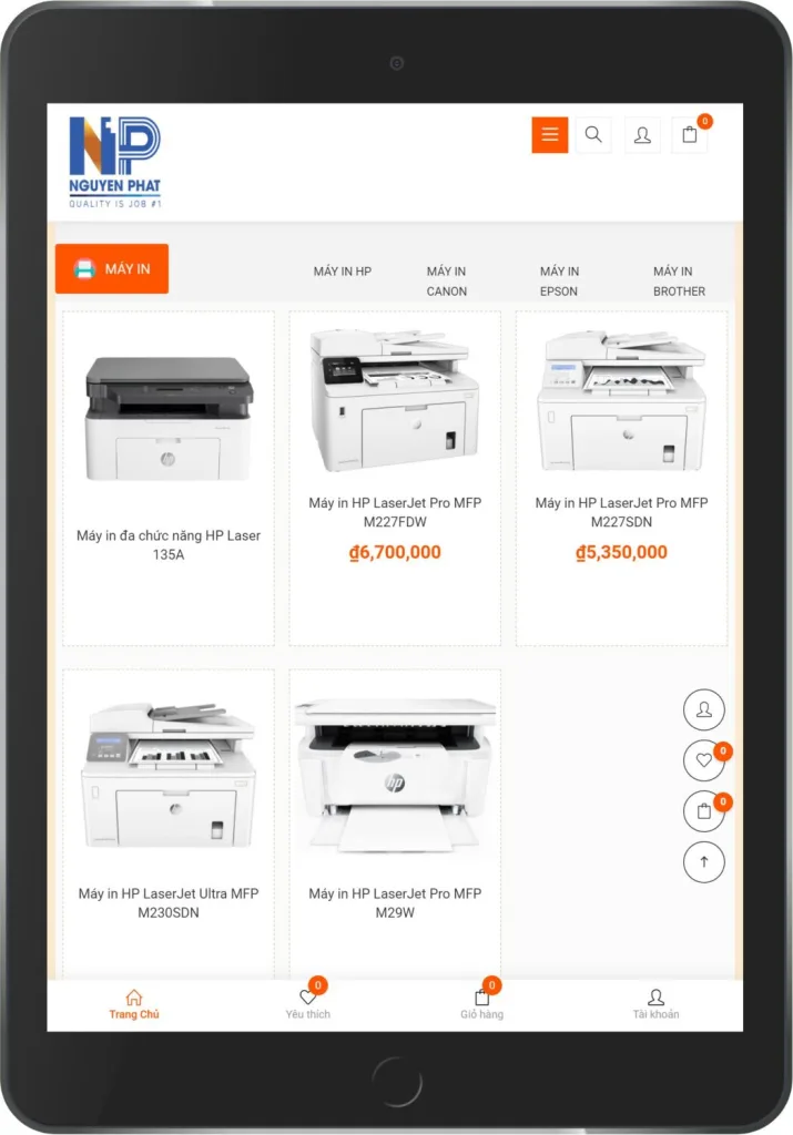 Dự án website máy in Nguyên Phát