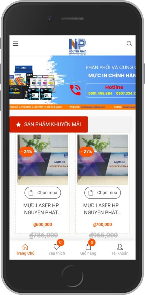 Dự án website Mực in Nguyên Phát