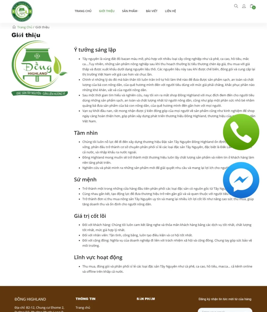 Dự án website Đồng highland
