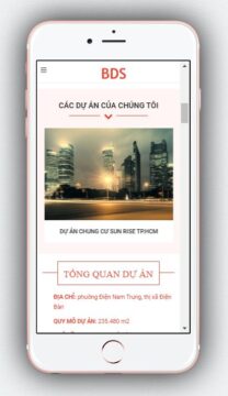 Giao diện web trên điện thoại