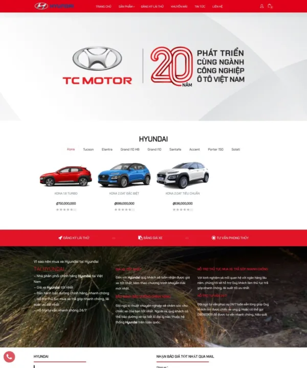 Mẫu web bán xe ô tô trong kho giao diện mẫu web miễn phí