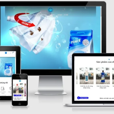 Giao diện của mẫu website kinh doanh chất tẩy rửa - ct6