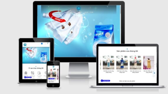 Giao diện của mẫu website kinh doanh chất tẩy rửa - ct6