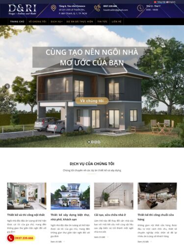 Dự án website công ty thiết kế & xây dựng D&RI