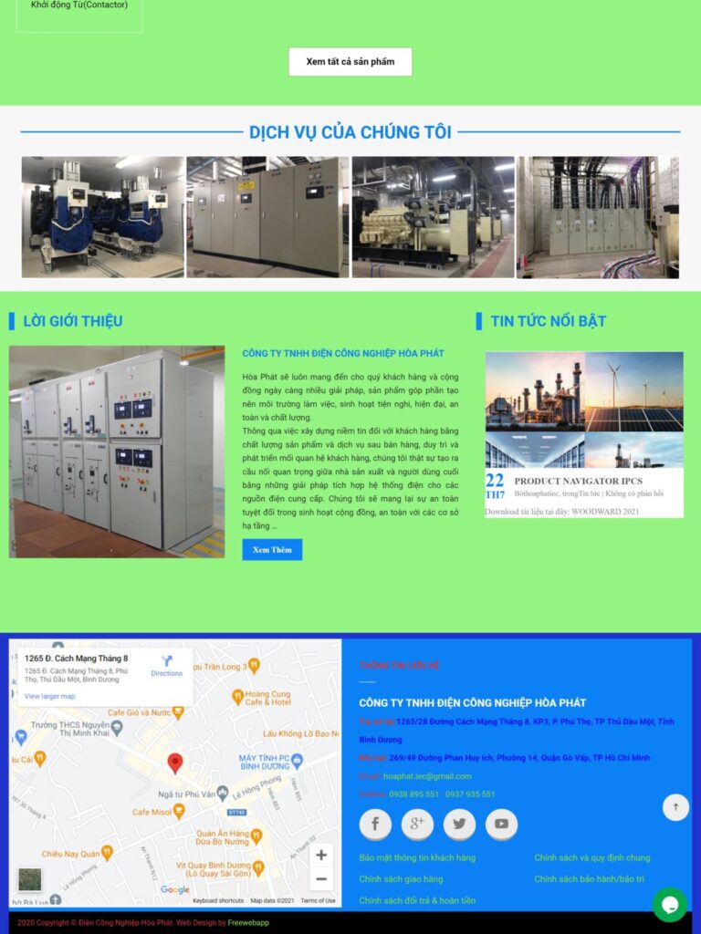 Dự án website điện công nghiệp Hòa Phát