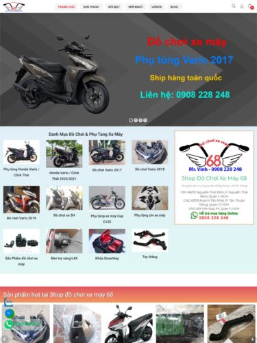 Dự án website phụ tùng xe máy