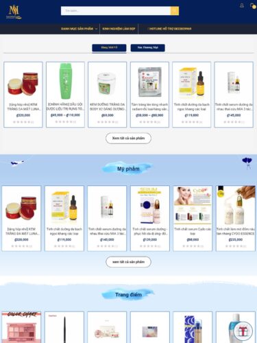 Dự án website shop mỹ hoa