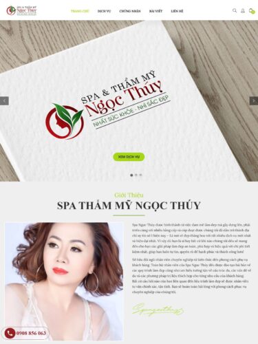 Dự án website Spa thẩm mỹ Ngọc Thúy