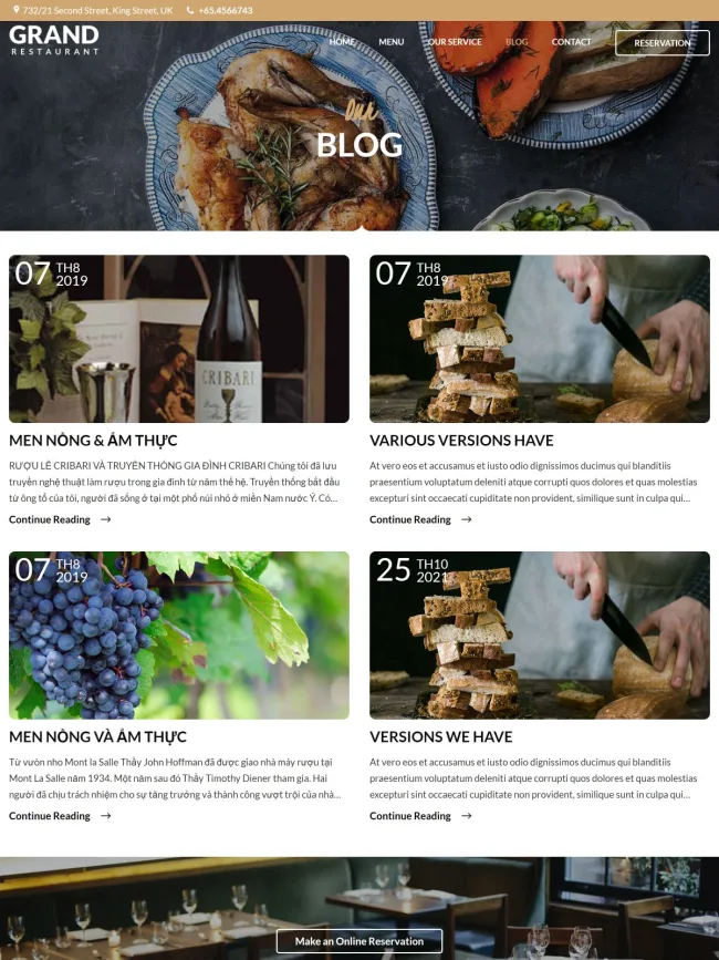 Mẫu Website Nhà Hàng - NH2 - Hình ảnh 4