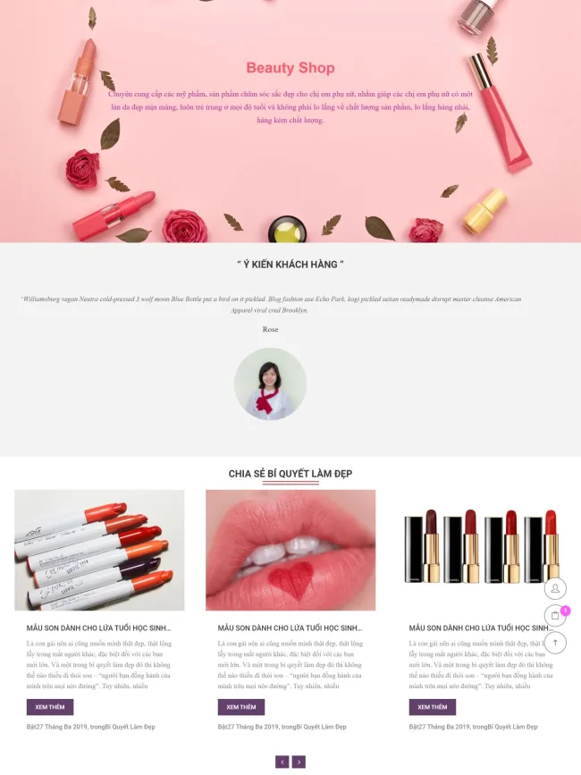 Mẫu Website Shop Bán Mỹ Phẩm - BH6 - Hình ảnh 2