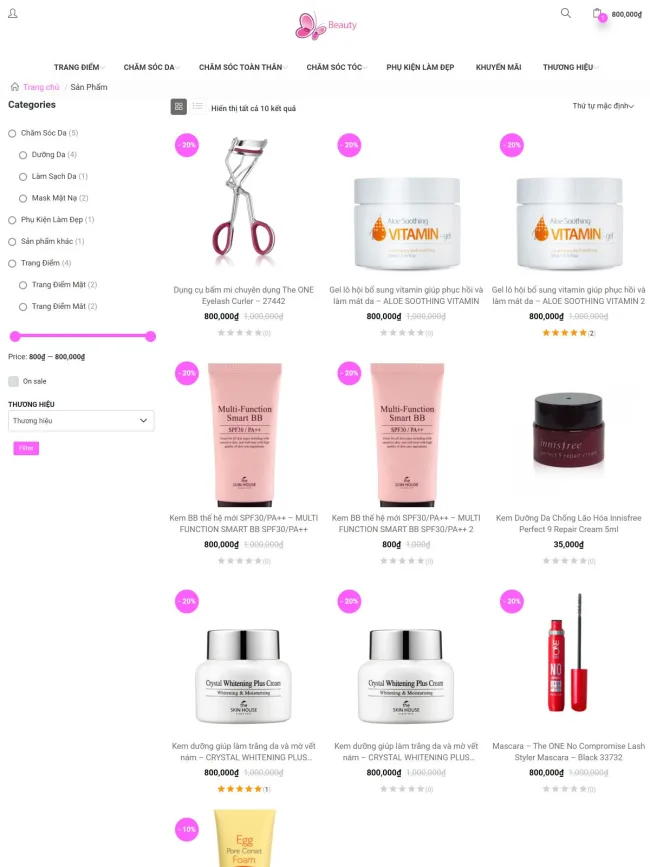 Mẫu Website Shop Bán Mỹ Phẩm - BH6 - Hình ảnh 3