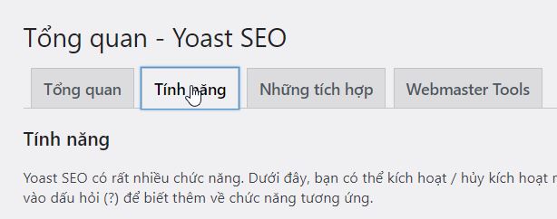 Tổng quan Yoast SEO tab tính năng