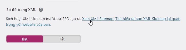 Xem XML sitemap