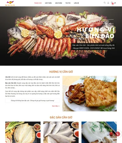Mẫu Website Bán Hàng Hải Sản - BH15