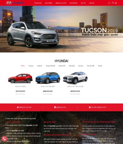 Mẫu Website Bán Ô Tô Hyundai - BH8