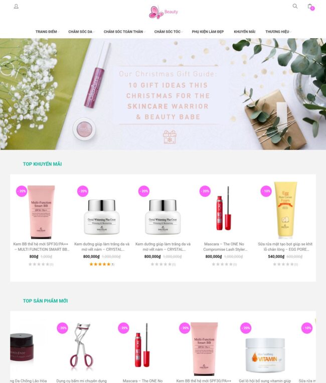 Mẫu Website Shop Bán Mỹ Phẩm - BH6