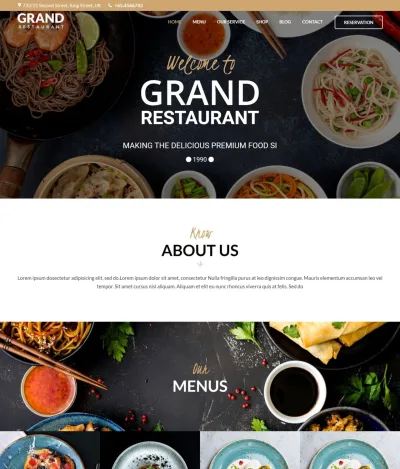 Mẫu Website Nhà Hàng - NH2