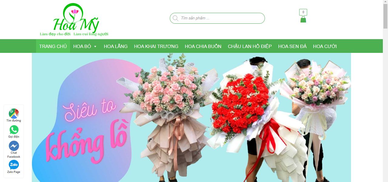 Thiết kế trang chủ web bán hoa nổi bật